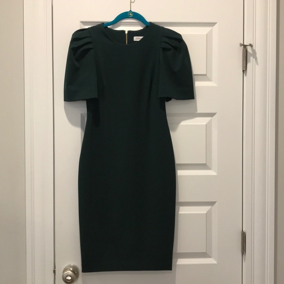 calvin klein hunter green dress